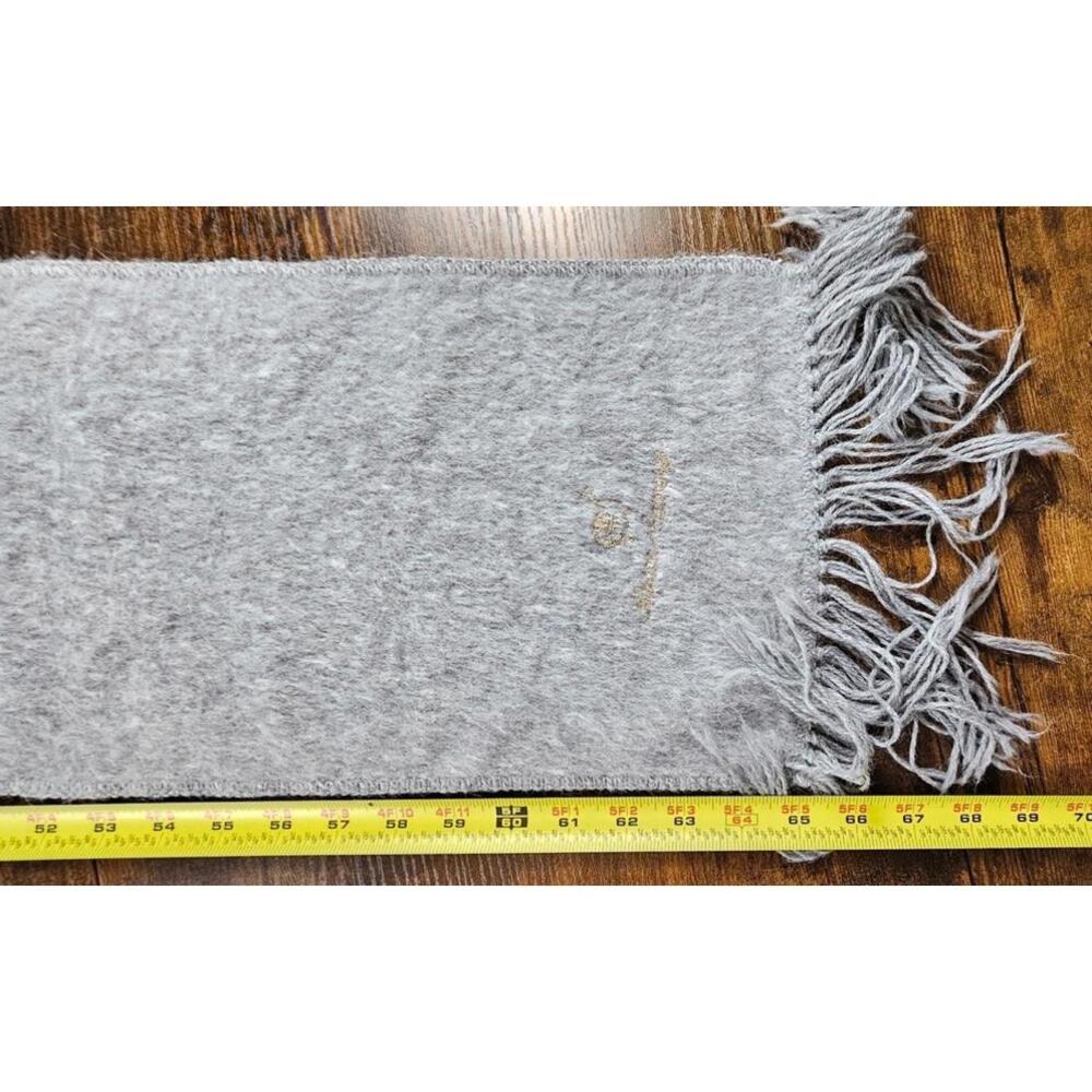 Alpaca Camargo Pale Gray Embroidered Scarf - Picture 5 of 5
